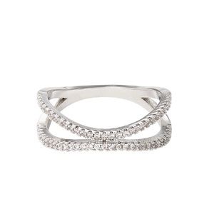 New w/o tags Ashlynn Ave Aurora 18K WhiteGold-Plated Ring -Size 7